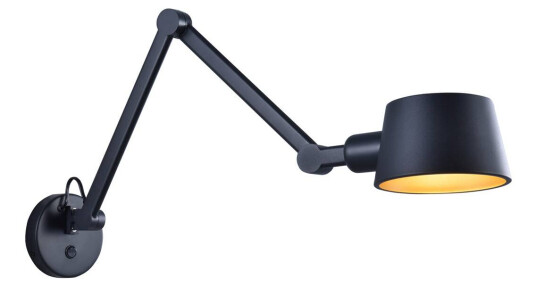 Lucande Silka vegglampe, justerbar, svart