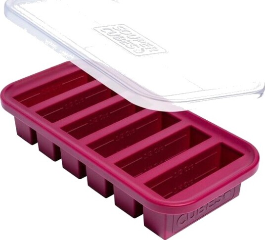 Souper Cubes Matoppbevaring m/lokk silikon half cup 6x125 ml cranberry Souper Cubes Matoppbevaring m/lokk silikon half cup 6x125 ml cranberry