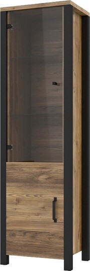 Skarebol Vitrineskap 56 cm - Svart/Tre/Natur