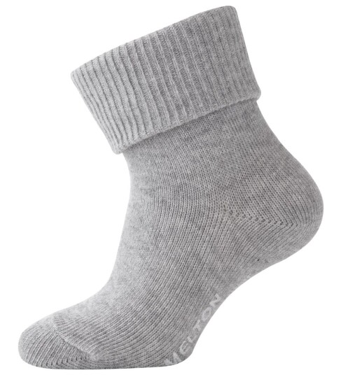 MELTON Bomull Anti Slip Sokker Light Grey Melange 17 19