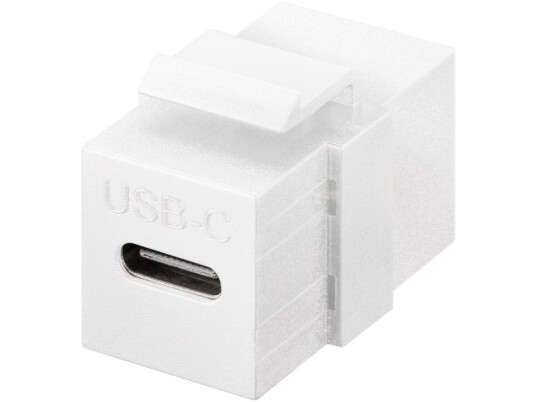 Goobay Usb-Adapter Keystone Module Usb-C-Kontakt Usb 3.2 Gen 2 (10 Gbit/S) Hvit - Fargeversjon: Hvit