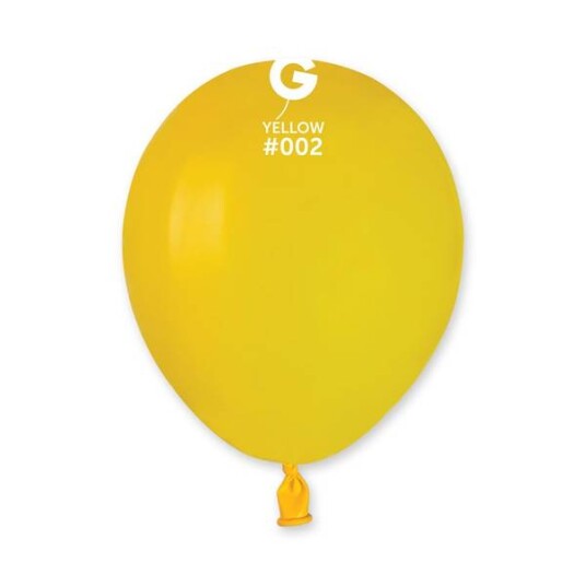 002 Gemar lateksballonger gul /  Yellow 13cm 100stk