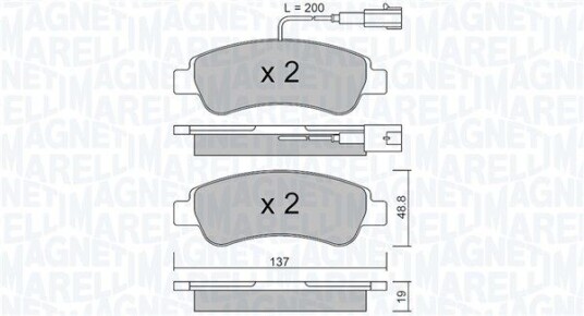 Bremseklosser MAGNETI MARELLI 363916060832 Bremseklosser MAGNETI MARELLI 363916060832