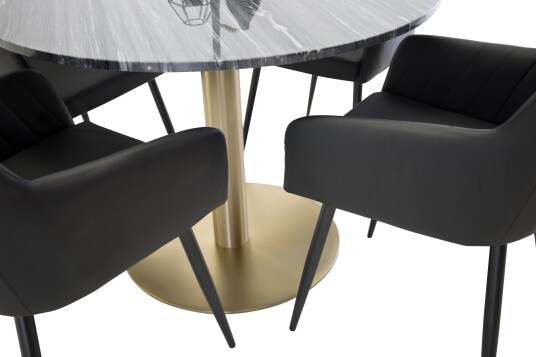 Venture Home Estelle Matgruppe 106 cm Rektangulær med 4 Comfort stoler Sort