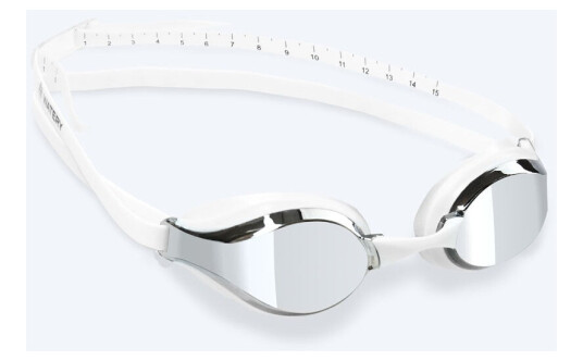 Watery Elite svømmebriller   Poseidon Mirror   Hvit/sølv   Konkurranse / trening svømmebriller Bedst i test