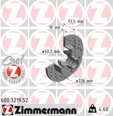 Bremseskive ZIMMERMANN 600.3219.52