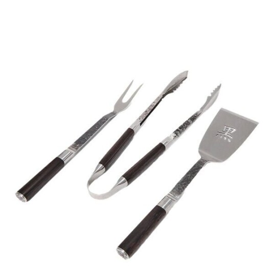 Satake - Kuro BBQ sett 3 deler brun/rustfri