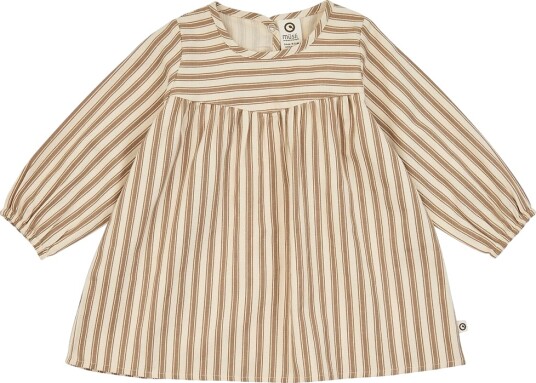 Müsli Kjole I/e - Vevd Stripe - Oak/Valnøtt - Müsli - 2 år (92) - Kjole Beige Brun Hvit