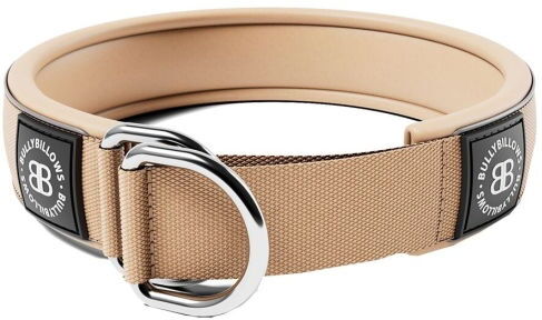 Bullybillows Hundehalsbånd Halvstrup Reflekterende Beige 5 cm (Xl)