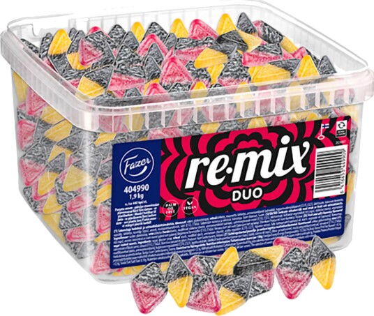 Fazer Remix Duo Fruit-Salmiakki P&M Løsvie, 1,9 Kg Fazer Remix Duo Fruit-Salmiakki P&M Løsvie, 1,9 Kg