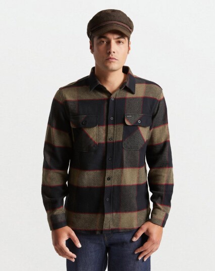 Brixton Bowery L/S Flannel Grå Brixton Bowery L/S Flannel Grå