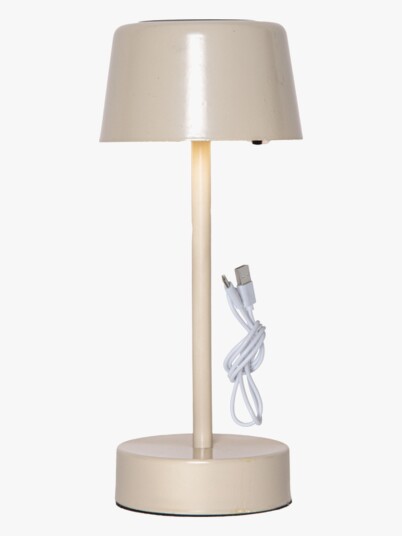Smartsaker Liten solcelledrevet bordlampe Beige