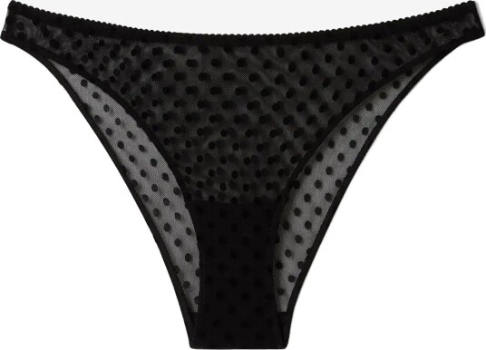Understatement Underwear Mesh Bikini Briefs BLACK DOTS XXL
