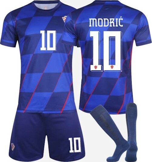 UEFA Euro 2024 Kroatia bortebane nr. 10 Modric barnekolleksjon fotballdrakt