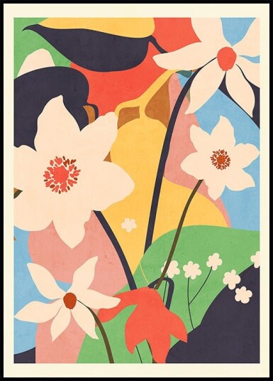 Abstract Art Landscape Flowers Plakat Plakat / 70x100cm Abstract Art Landscape Flowers Plakat Plakat / 70x100cm