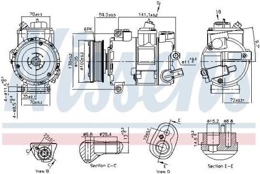 AC kompressor NISSENS 890773 AC kompressor NISSENS 890773