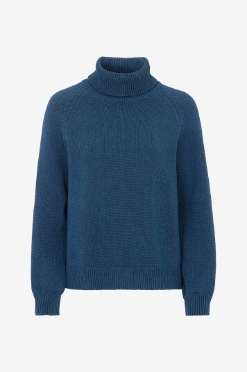 Newhouse Strikket Turtleneck Iris Blå