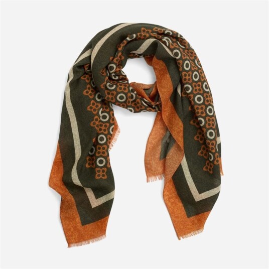 Ferner Jacobsen Scarf Wool Brown-Orange-White