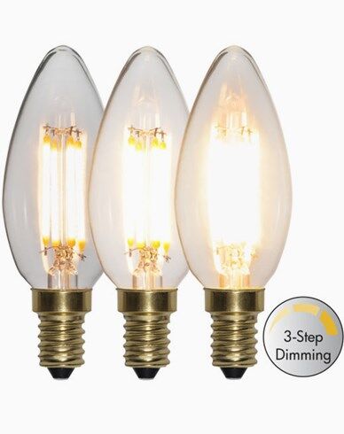 Star Trading LED-pære Mignon 3-trinns klikk dimmer 4W 2100K E14
