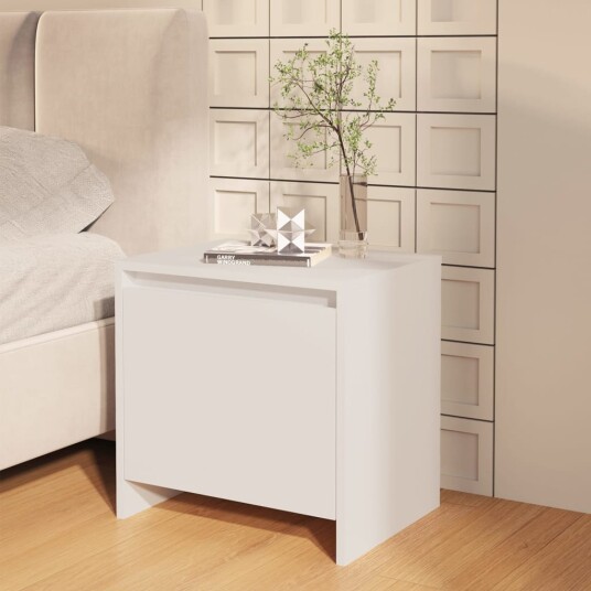 vidaXL Nattbord hvit 45x34x44,5 cm sponplate vidaXL Nattbord hvit 45x34x44,5 cm sponplate