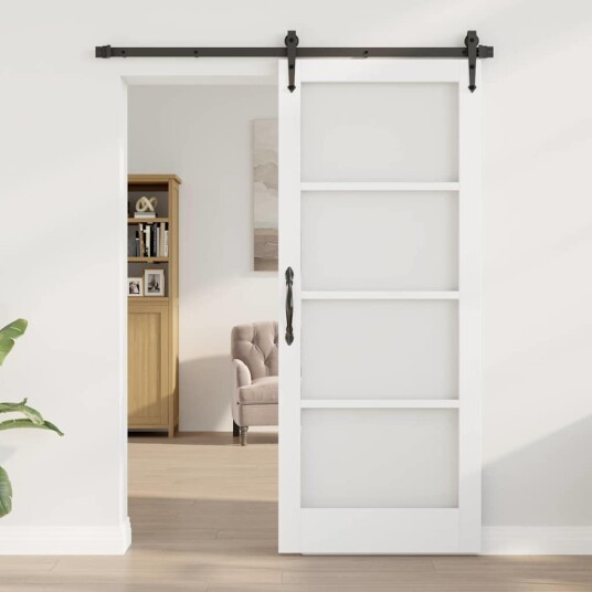vidaXL Innredningsdør med glass "ORKDAL" Hvit 83x202x4 cm