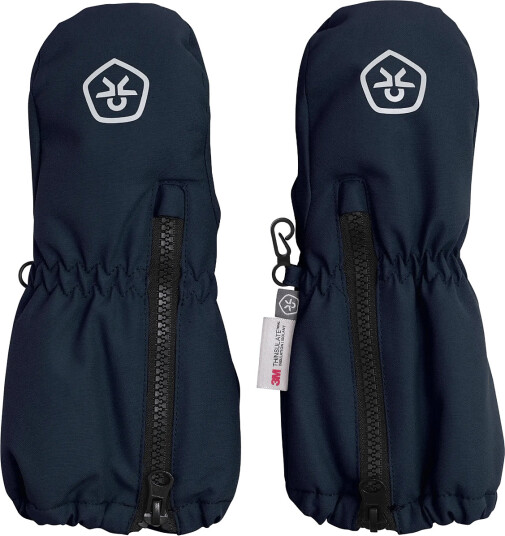 Color Kids Mittens Long W. Zipper   Navy   6 12M