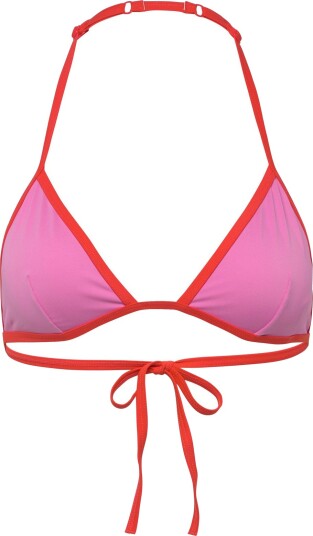 Monki Halterneck Triangle Bikini Top Pink XL