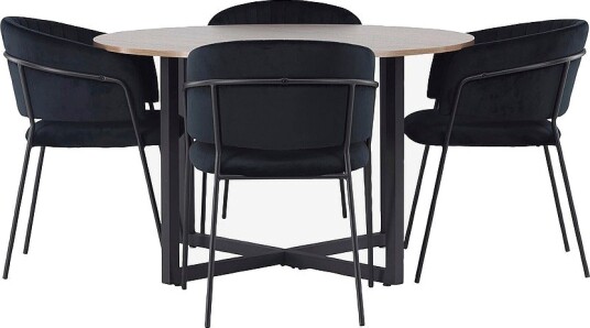 Venture Home Spisegruppe Durango med 4 stk stoler Selma Brun Venture Home Spisegruppe Durango med 4 stk stoler Selma Brun