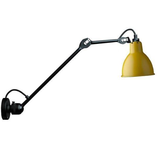 Lampe Gras N304 L40 Vegglampe Matt Sort & Gul Hardwired