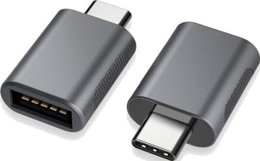 NÖRDIC USB-A 3.1 OTG hunn- til USB C-hannadapter datasynkronisere og lade Aluminium Space Grey