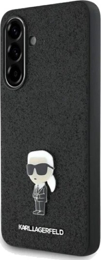 Karl Lagerfeld Fixed Glitter Ikonik Logo Metal Pin Case for Samsung Galaxy A56 Black