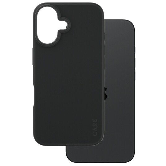 PANZERGLASS CARE iPhone 16 Mobildeksel Fashion Svart - Vegansk Beskyttelse