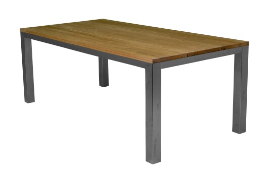 Selected Exclusive Duke spisebord Teak/rustfritt 200 x 100 cm Grå