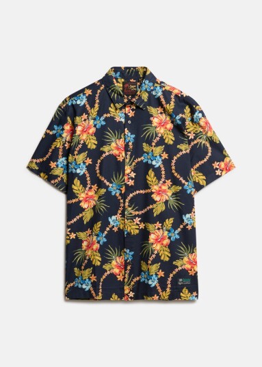 Superdry Hawaiian Print Shirt Tropical Chain Navy M Kortarmede Skjorter Superdry Hawaiian Print Shirt Tropical Chain Navy M Kortarmede Skjorter