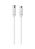 Sinox antennekabel m/Coax og F-stik. 5m. Hvid