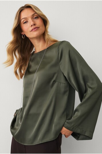 Ellos Collection Bluse i sateng Grønn