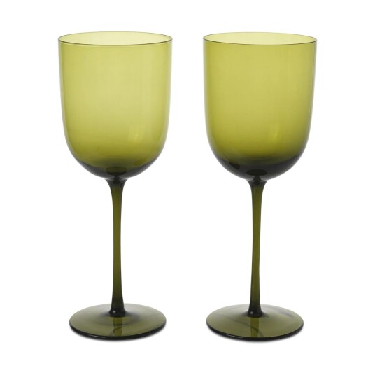 ferm LIVING Host rødvinsglass 36 cl 2-pakning Moss Green