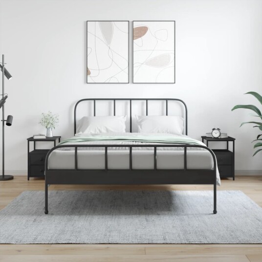 vidaXL Nattbord 2 stk svart 34x35,5x50 cm konstruert tre
