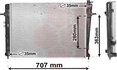 Radiator, motorkjøling VAN WEZEL 82002328