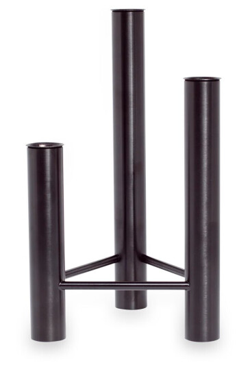 Kay Bojesen VISTA Lysestake og Vase i Rustfritt Stål Sort 25,5 cm