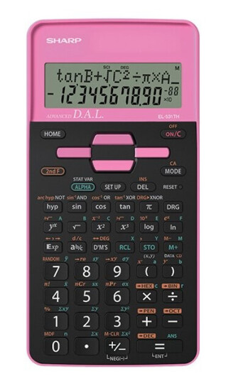 Sharp El531thbpk - Rosa, Lomme, Vitenskaplig, 10 Sifre, 2 Linjer, Batteri, Svart, Rosa