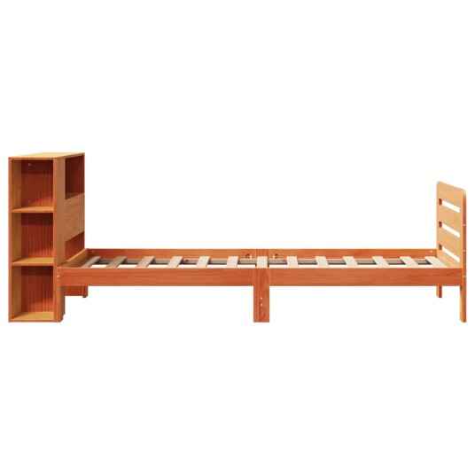Sengeramme uten madrass voksbrun 75x190 cm heltre furu 8721158410856