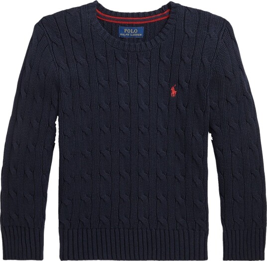 Ralph Lauren Kids Combed Cotton-Ls Cable Cn-Tp-Swt Navy 88-93 Ralph Lauren Kids Combed Cotton-Ls Cable Cn-Tp-Swt Navy 88-93