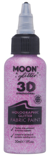 Buttericks Leco AB Moon Creations Holographic Glitter Fabric Paint - Rosa
