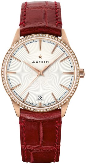 Zenith Dameklokke 22.3200.670 01.C831 Elite Classic Sølvfarget/Gummi
