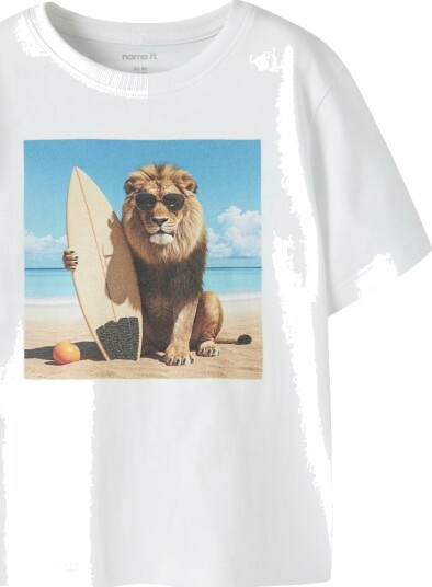 Name It T skjorte NmmVoto Bright White/Løve Name It 1 år (80) T skjorte Hvit