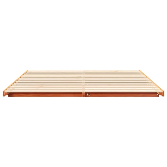 Gulvbedramme Voksbrun 180 x 210 cm Heltre furu