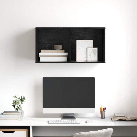  TV skap Veggmontert Svart eik 37 x 37 x 72 cm Konstruert tre