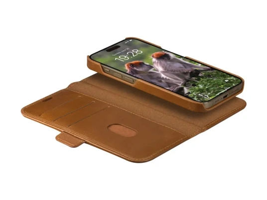 Dbramante1928 Lynge Lommebokdeksel iPhone 15 Pro Ekte Skinn - Tan