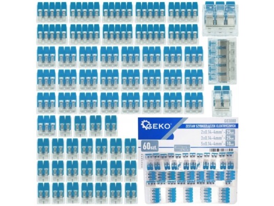 Sett Med 60 Elektriske Hurtigkoblinger 0,2–4 Mm² 100 Sett Med 60 Elektriske Hurtigkoblinger 0,2–4 Mm² 100